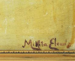 Mikita Elemér (XX. sz. első fele): Csendélet. Olaj, karton. Jelzett. Fakeretben. 39x29,5 cm