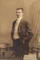 1911 Sprenger Károly hajóskapitány fotója, Fotoglob, 15x10 cm