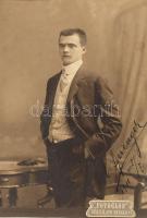 1911 Sprenger Károly hajóskapitány fotója, Fotoglob, 15x10 cm