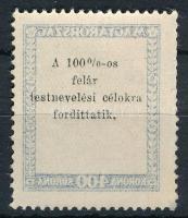 1925 Sport I. 400K bélyeg a keret gépszínátnyomatával