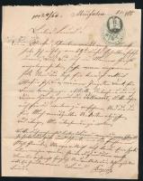 1866 5kr levélen, belül 12kr okmánybélyeg "ABRUDBÁNYA"