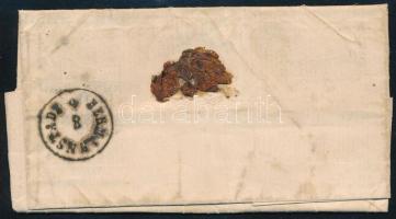 1866 5kr levélen, belül 12kr okmánybélyeg "ABRUDBÁNYA"