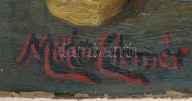 Mikita Elemér (XX. sz. első fele): Csendélet. Olaj, karton. Jelzett. Szélén kissé sérült. 27x21 cm