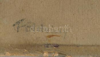 Földváry jelzéssel, XX. sz. első fele: Csendélet karaffával. Olaj, karton. Sérült. 31x36,5 cm