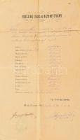 1875 Miskolczi Izr. Főelemi Tanoda bizonyítványa az iskola pecsétjével.