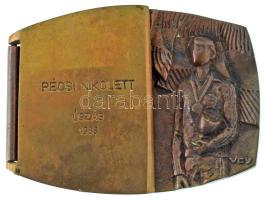 1988. "Kiváló Ifjúsági Sportoló - Úszás - Az ÁISH Elnökétől" egyoldalas, kihajtható bronz ...