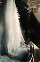 1914 Dobsina, Dobschau; A jégbarlang karácsonyfája, belső. Fejér Ede kiadása / Christmas tree in the ice cave, interior + "DOBSINAI JÉGBARLANG" (EB)