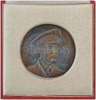 DN "Zalka Máté" egyoldalas bronz emlékérem eredeti tokban (83mm) T:AU, patina