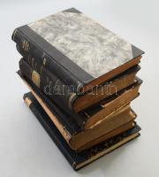 cca 1910 Munkásbiztosítási hivatal, Arad, jelentése 1910 és Munkásbiztosítási közlöny folyóirat összesen 6 kötet 1908-1912, korabeli félvászon kötésekben