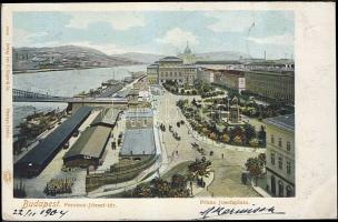 Budapest V. Ferenc József tér kikötővel és az MTA épületével