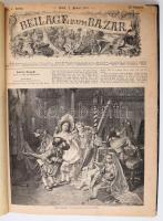 1876 A Bazar c. német magazin első féléves számai, bekötve / Half year issues of Bazar German magazine bound together
