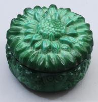 Curt Schlevogt malachit üveg bonbonniere. hibátlan d: 10 cm