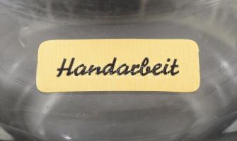 Kézzel készült tájkép jelenetes váza, hibátlan, m: 12,5 cm