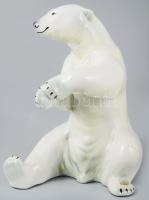 Jegesmedve figura, jelzett, hibátlan, m: 22 cm