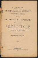 1888 A Nagy-szöllősi műasztalossági és gazdászati szaktanfolyamokkal összekapcsolt állami polgári fi...