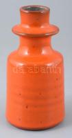 Ravelli narancssárga mázas váza, jelzett, kis mázkopással, m: 14,5 cm