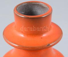 Ravelli narancssárga mázas váza, jelzett, kis mázkopással, m: 14,5 cm