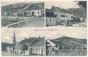 1907 Teke, Tekendorf, Teaca; utcaképek, Evangélikus iskola, Wagner Gyula gyógyszerész felvétele / streets, school (EK)