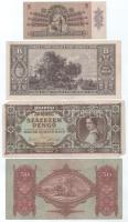 1932. 50P hamis, piros sarló-kalapács- és fekete sorszám felülbélyegzéssel + 1939. 5P + 1945. 100.00...