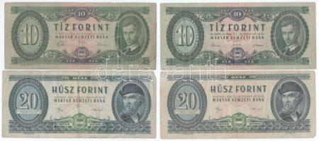 1960-1962. 10Ft (2xklf) + 1980. 20Ft (2x) + 1980-1989. 50Ft (2xklf, 3db) + 1980-1993. 100Ft (3xklf) T:VG, egyiken anyaghiány