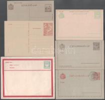 Használatlan díjjegyesek az 1914-1950 közötti időszakból, benne 7 db levelezőlap + 3 db zárt levelez...
