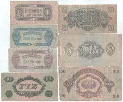 1944. 1P - 100P (7xklf) "A Vöröshadsereg Parancsnoksága" T:F,VG