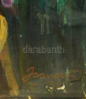 Joanovits István (1912-1995): Kardvirágok. Olaj, karton. Jelzett. Hátoldalán Képcsarnok Vállalat cím...