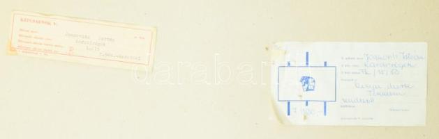 Joanovits István (1912-1995): Kardvirágok. Olaj, karton. Jelzett. Hátoldalán Képcsarnok Vállalat cím...