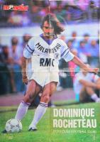 cca 1986 Rocheteau/Madjer Mondial, labdarúgó világbajnokság futballista plakát, hajtás mentén szakadással, apró sérülésekkel, 82×58 cm