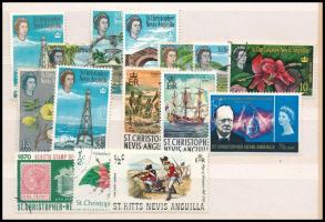 Dominika + St. Christopher Nevis Anguilla összeállítás közepes berakólap mindkét oldalán