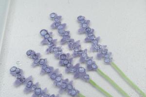 Levendulamintás színes üveglap rátétes négyzetes kínáló, hibátlan, 30x30 cm