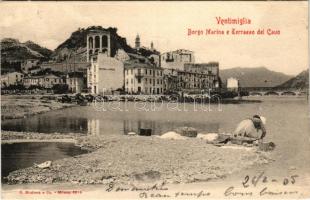 1905 Ventimiglia, Vintimille; Borgo Marina, Terrazzo del Cavo. G. Modiano e Co. / port, beach, restaurant (EK)