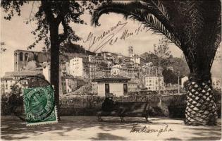 1911 Ventimiglia, Vintimille; Cittá Alta vista dal Corso Amedeo. G. Modiano e Co. / old town. TCV card