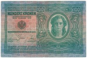 Ausztria 1919(1912) 100K vízszintes "DEUTSCHÖSTERREICH" felülbélyegzéssel, mindkét oldal n...