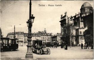 Torino, Turin; Piazza Castello / square, royal palace, tram, automobile