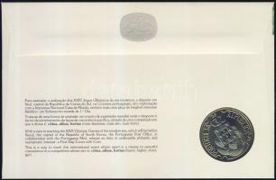 Portugália 1988. 250Esc "Szöuli olimpia" érmés borítékon elsőnapi bélyegzős bélyeggel, hát...