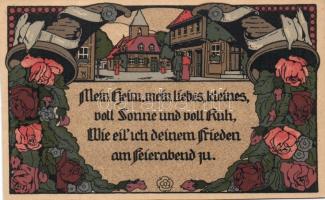 Mein Heim, mein liebes, kleines... / German patriotic propaganda card, litho