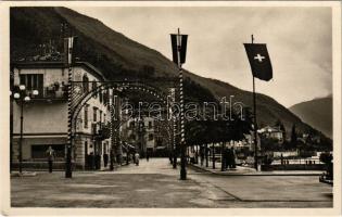 Lago di Lugano, Campione d 'Italia. Edizione Foto Lucini / promenade, flags (EK)