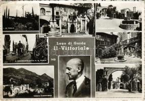 1938 Lago di Garda, Il Vittoriale. G. De Lucia / multi-view postcard (EB)