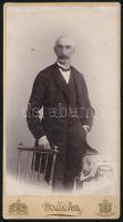 1897 Molcsány Gábor úr, keményhátú fotó Strelisky budapesti műterméből, 21×11 cm