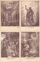 "Nihil obstat" dr. Michael Török censorum praeses Nr. 111. Imprimatur. Strigonii, die 17. Januárii 1933. Dr. Julius Machovich vic. gen. A Kármelita Rendház Szegényalapja javára - Hiszekegy vallásos képeslapsorozat 20 képeslappal, Barsy E. szignóval / Religious art postcard series with 20 postcards