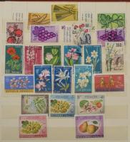 Virág és növény motívum bélyegek az egész világból, 8 lapos közepes berakóban