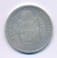 1881KB 1Ft Ag "Ferenc József / Középcímer" T:F karc Adamo M15