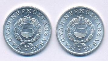 1989. 1Ft Al (2x), egyik technológiai hibás veret ("sugaras", vagyis a csillag sugarai nem érik el a búzakalászt) T:AU Adamo F6.3