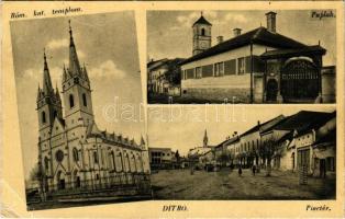 1941 Ditró, Gyergyóditró, Ditrau; Római katolikus templom, paplak, piactér / Catholic church, parish, market square (EB)