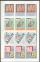 "Ifjúsági Magazin", "Képes Sport", "Népsport", "Világ Ifjúsága" levélzárók ívben