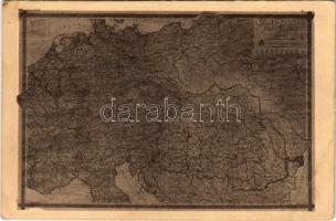 Közép-Európa vasúti térképe. Kiadja a Magyar Földrajzi Intézet rt. Budapest / railway map of Central Europe (EB)