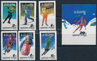 1987 Téli olimpia vágott sor és blokk / Mi 3929-3934 imperforate set + block 193 imperforate