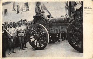 Bileca, Bilek; katonák ágyúval / soldiers with a cannon (kopott sarkak / worn corners)