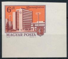 1975 Tájak-városok ívsarki vágott bélyeg / Mi 3045 imperforate corner stamp